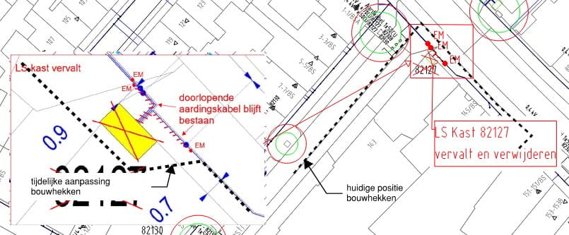 Plattegrond te verwijderen kast Stedin