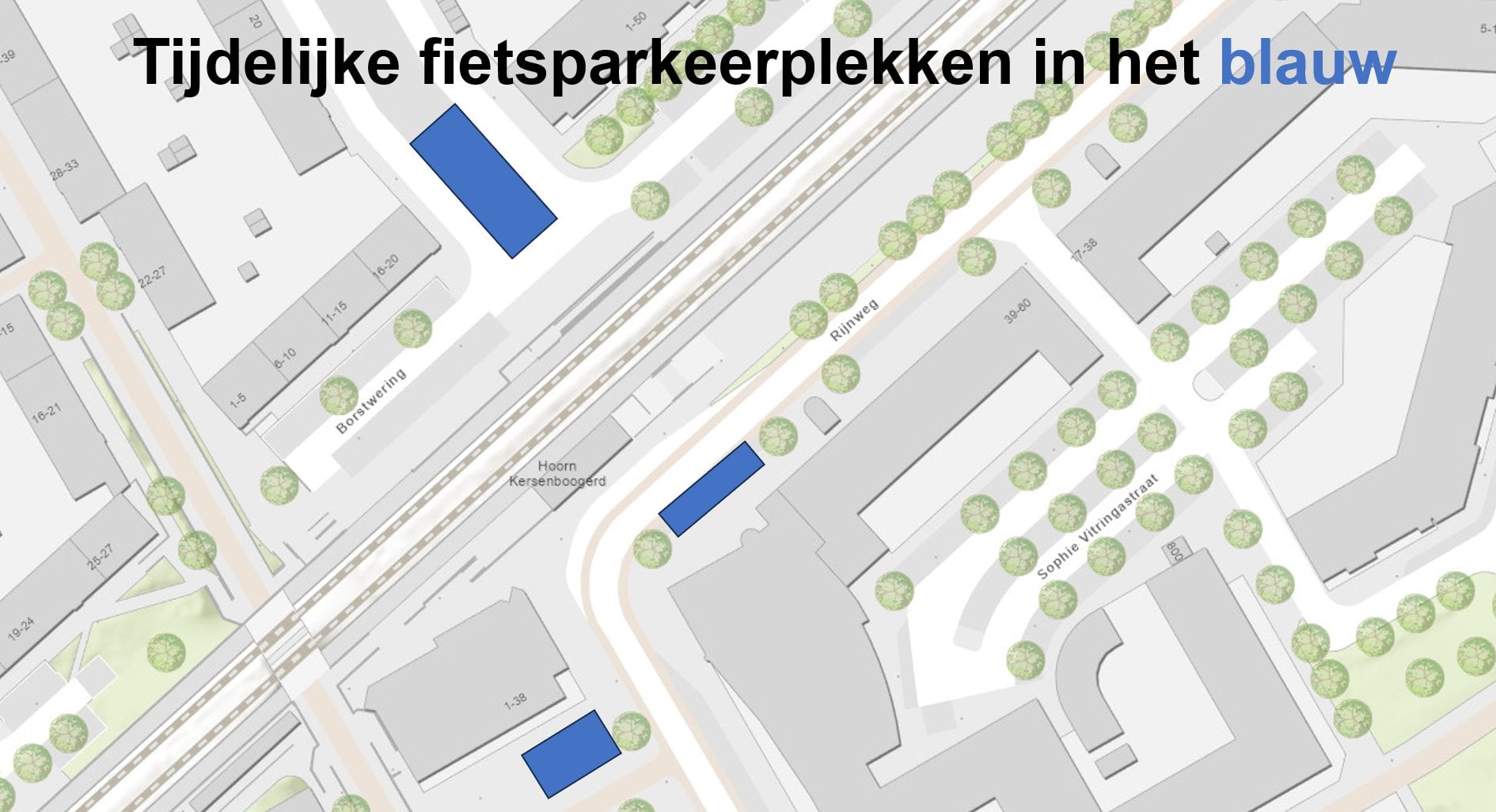 Verplaatsing fietsenrekken Hoorn Kersenboogerd
