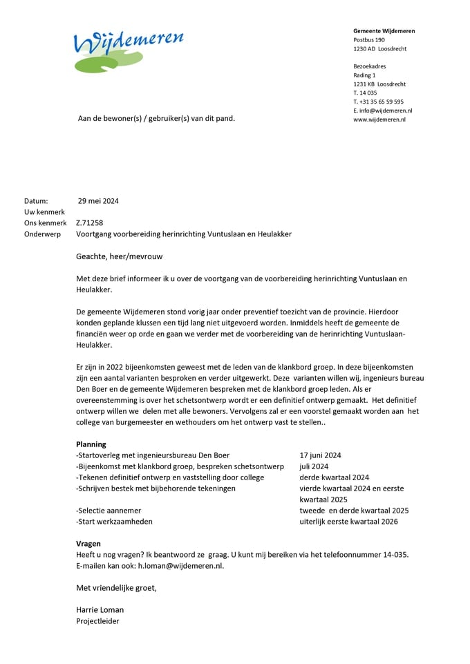 Bewonersbrief mei 2024