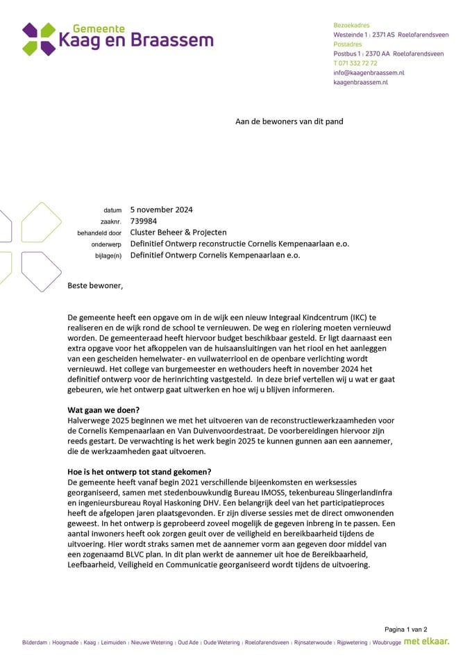 Brief bij DO