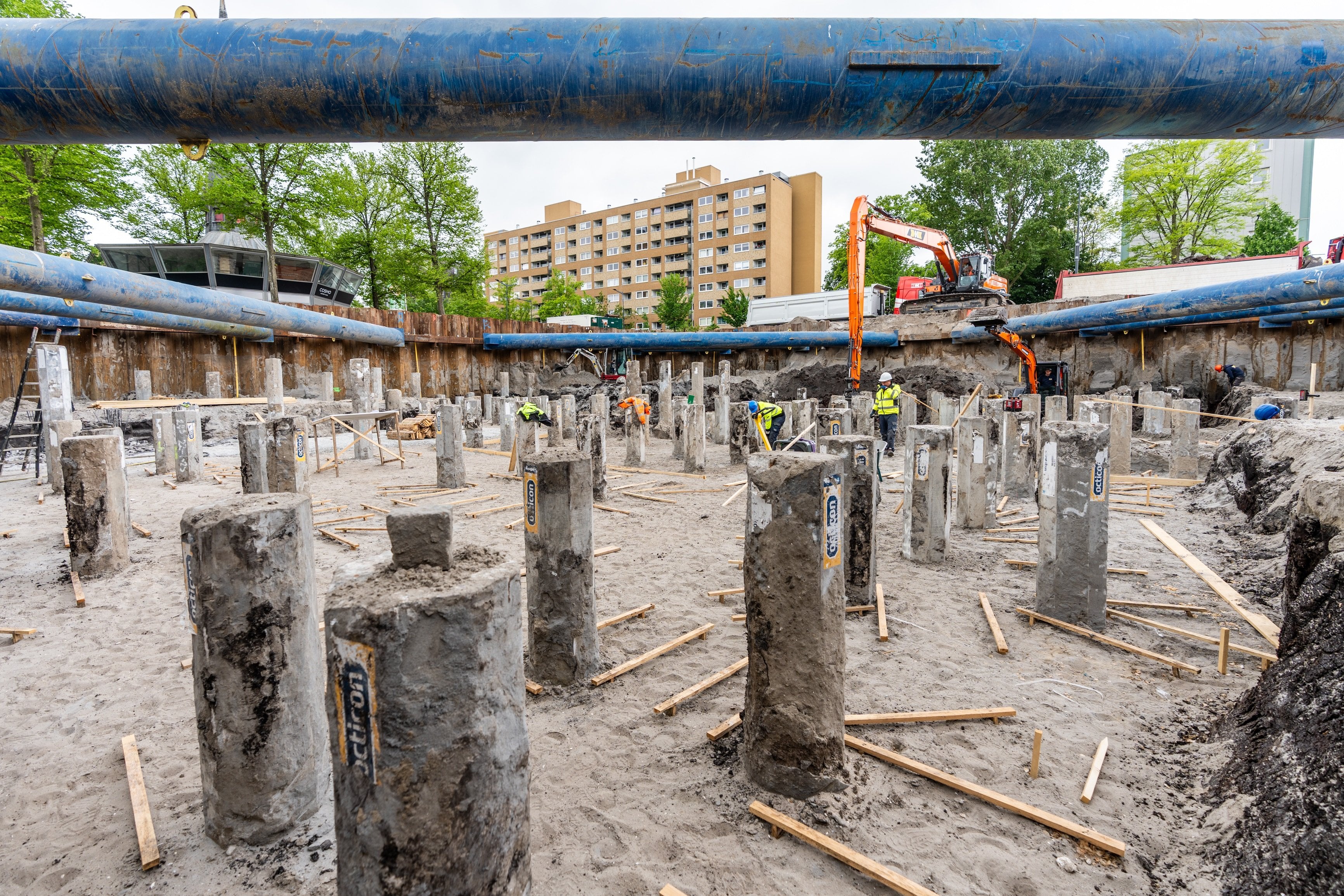 De ruim 200 heipalen die zijn geheid