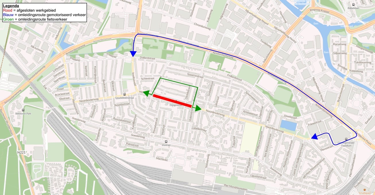 Fase 6: omleidingsroute