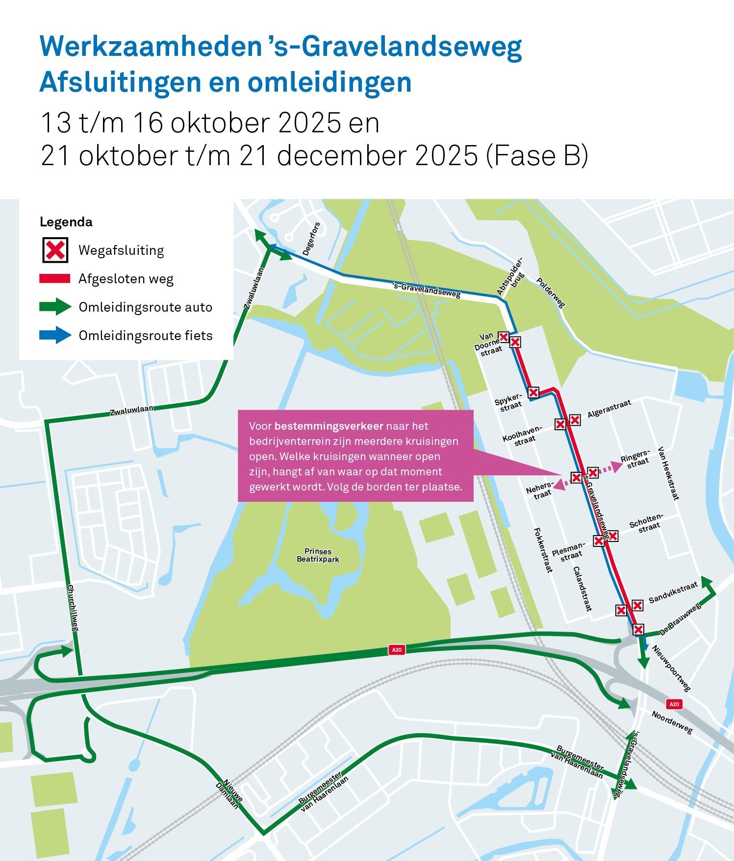 schematische afbeelding van werkzaamheden herinrichting-sgravelandseweg fase B