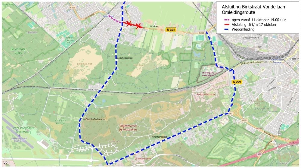 Soest <-> Amersfoort: Omleiding via N413, Soesterberg