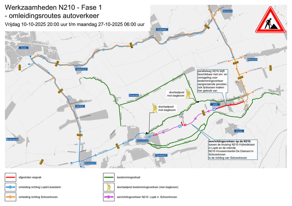 Grootschalige omleiding N210 Lopik