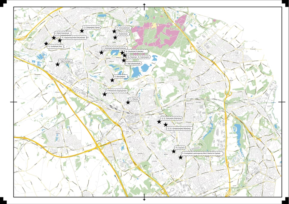 Overzicht locaties Groene Oases