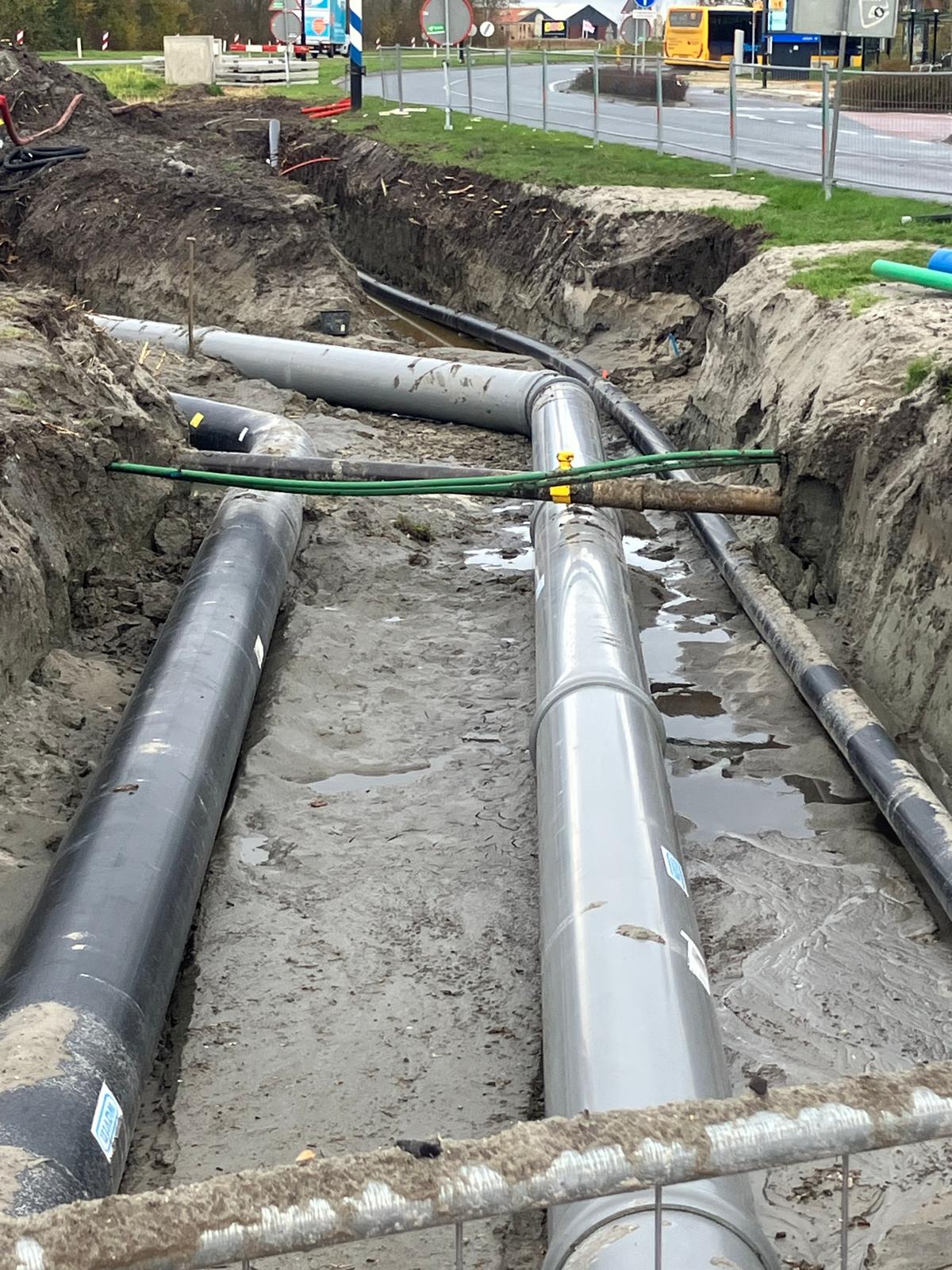 Verlegging rioolleidingen