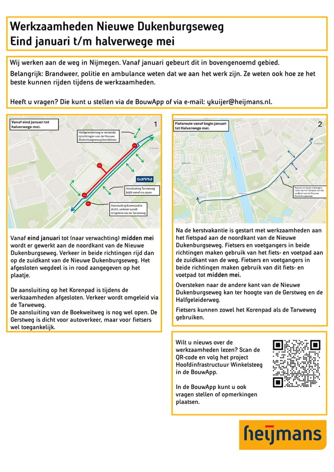 Poster werkzaamheden Noordzijde Nieuwe Dukenburgseweg