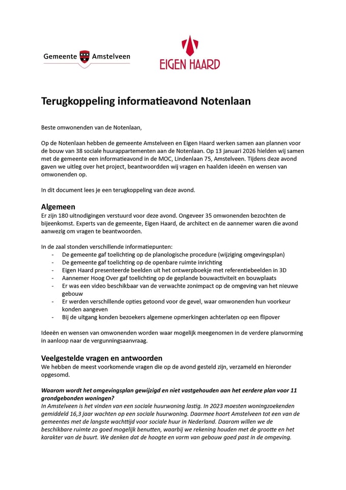 Verslag van de informatieavond 13/01/2026
