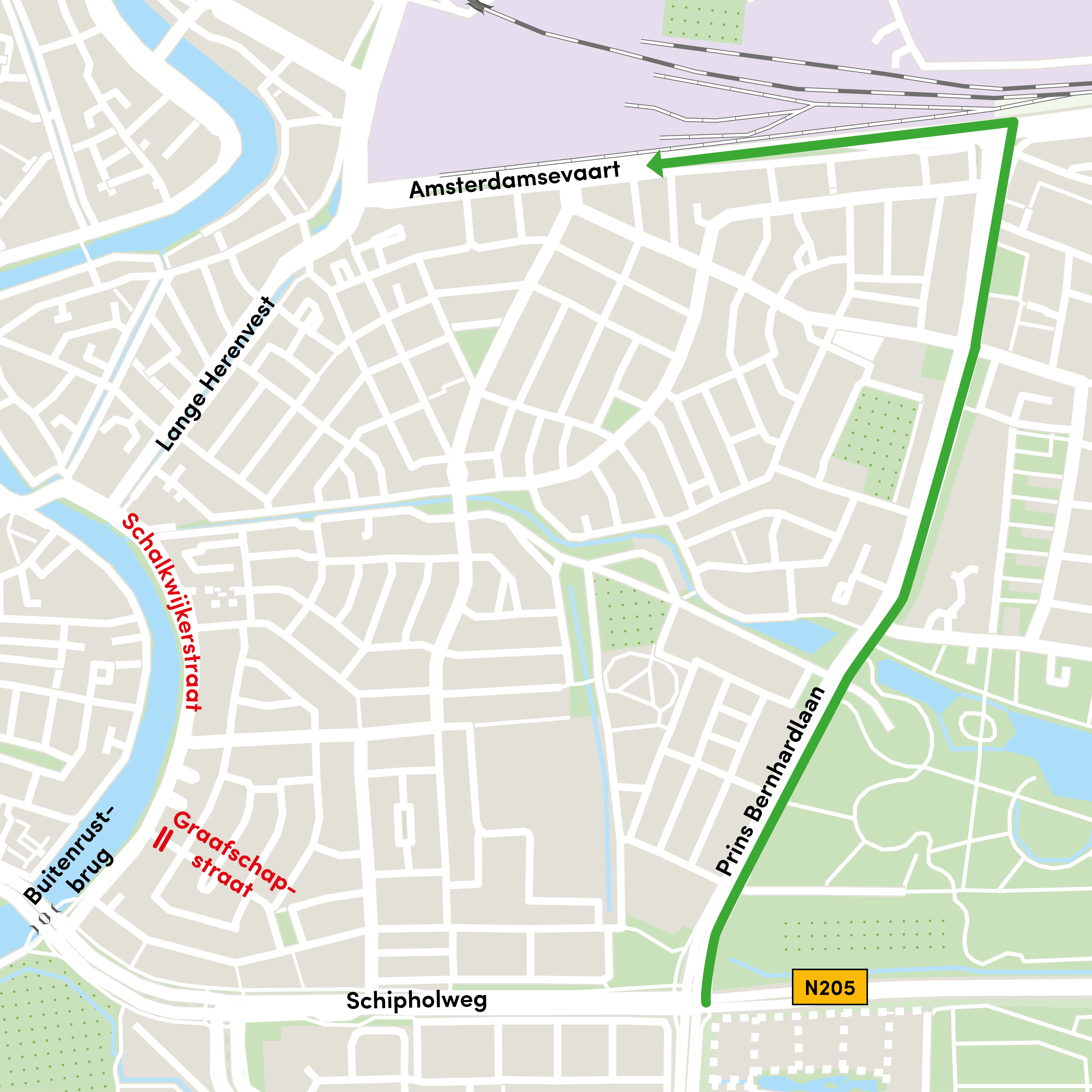 Omleiding voor automobilisten centrum-oost.