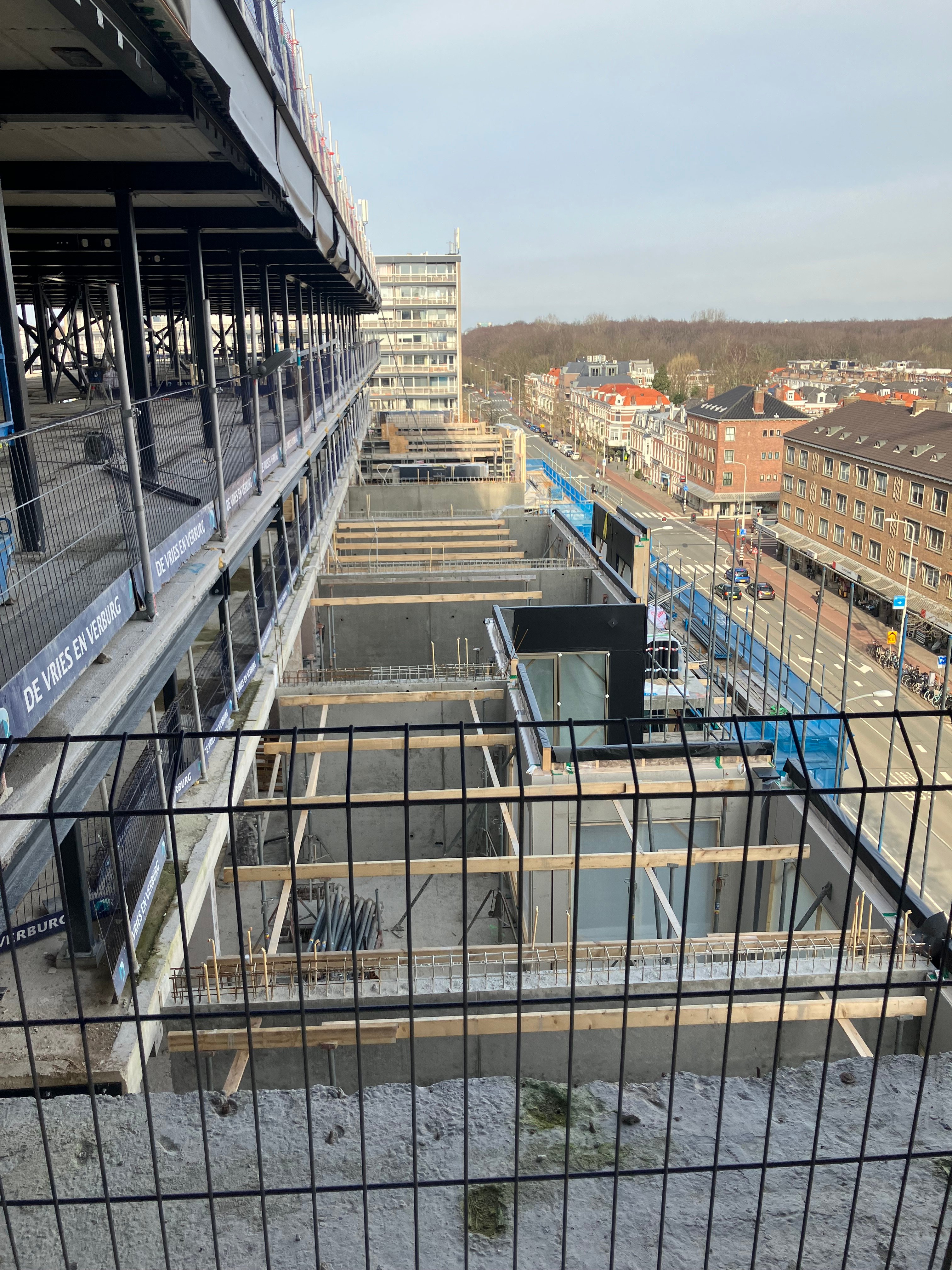 Onderstempeling breedplaatvloer voor de 5e verdieping.