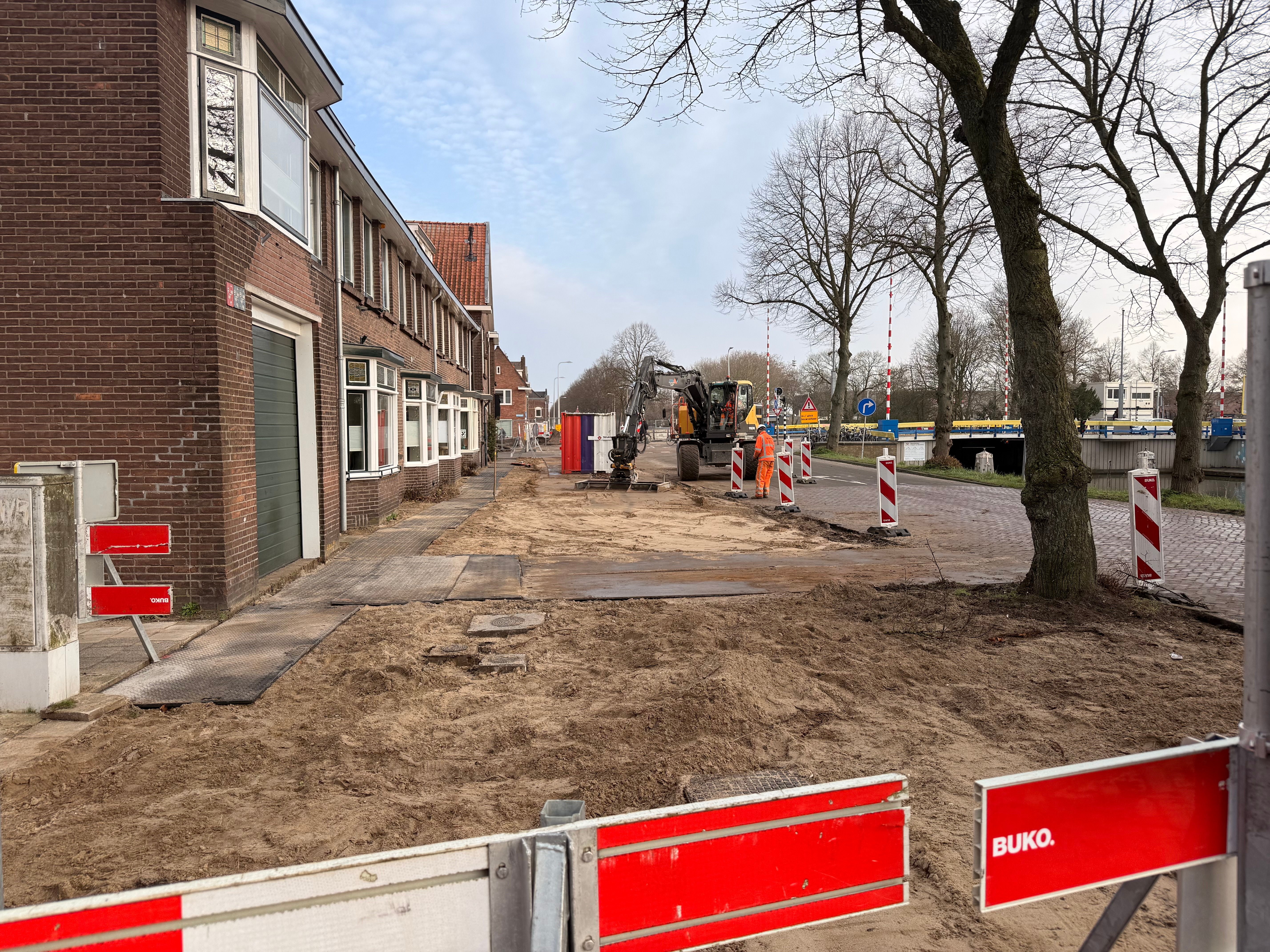 Voorbereidende werkzaamheden op de Jutfaseweg