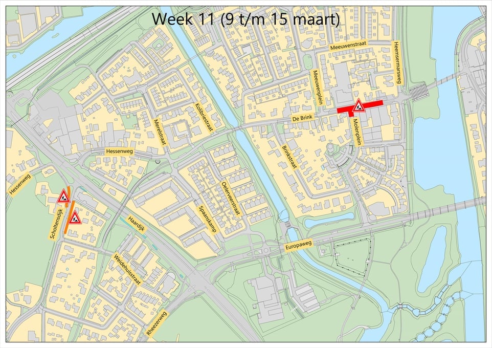 Kaart werkzaamheden week 11
