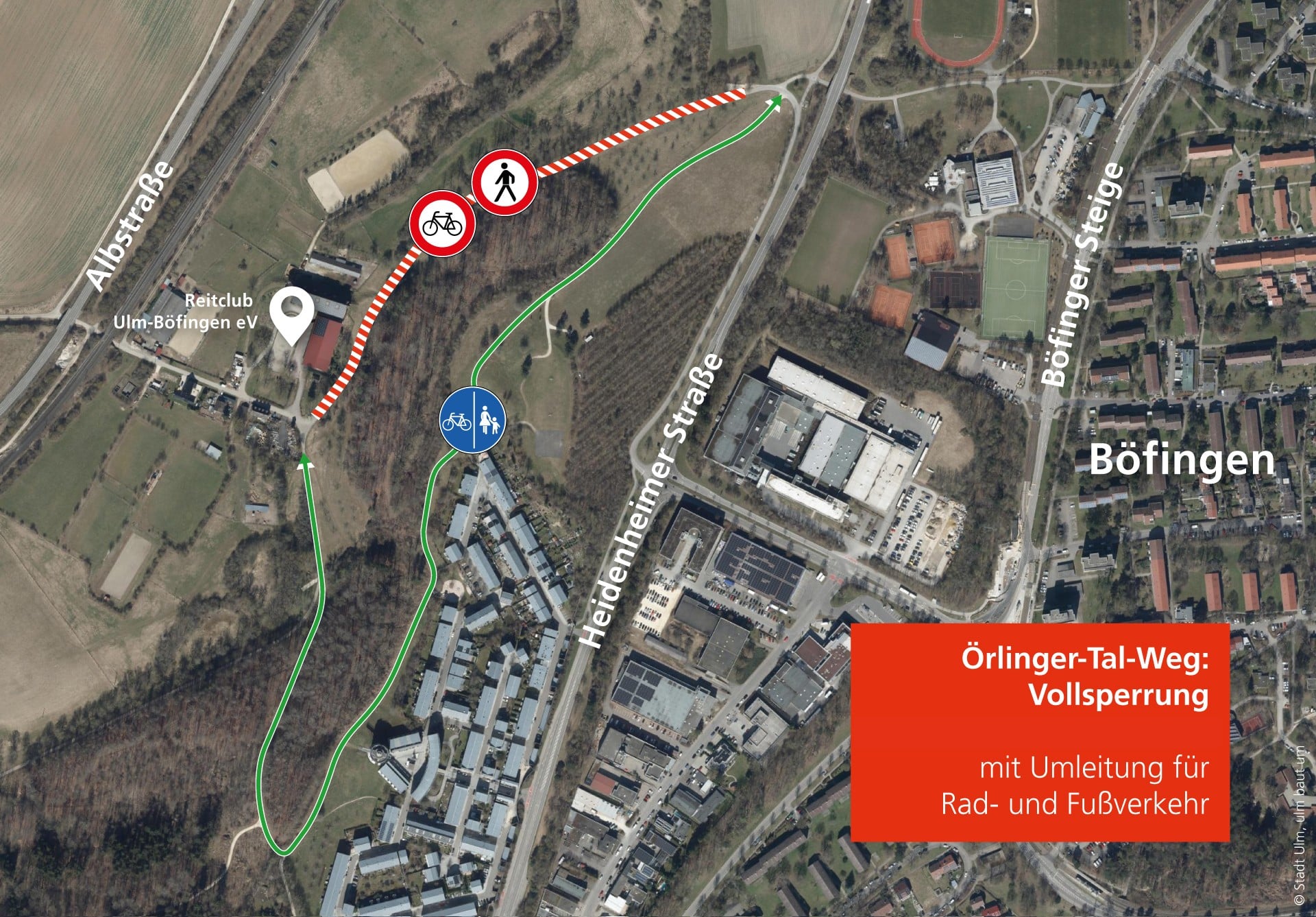 Örlinger-Tal-Weg (2. Bauabschnitt): Umleitung Fuß-/Radverkehr ab Mai 2026