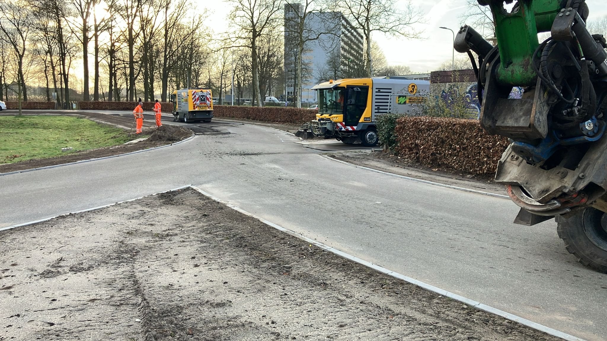 Asfalteren op de wielerbaan