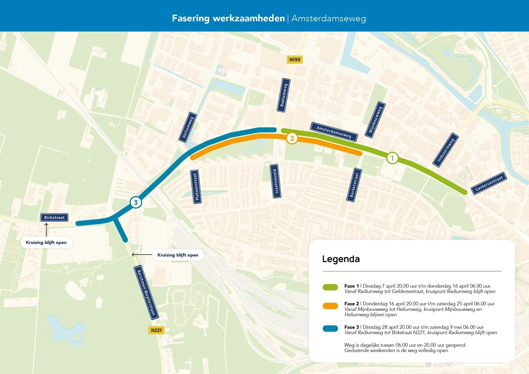 Fasering asfaltonderhoud Amsterdamseweg
