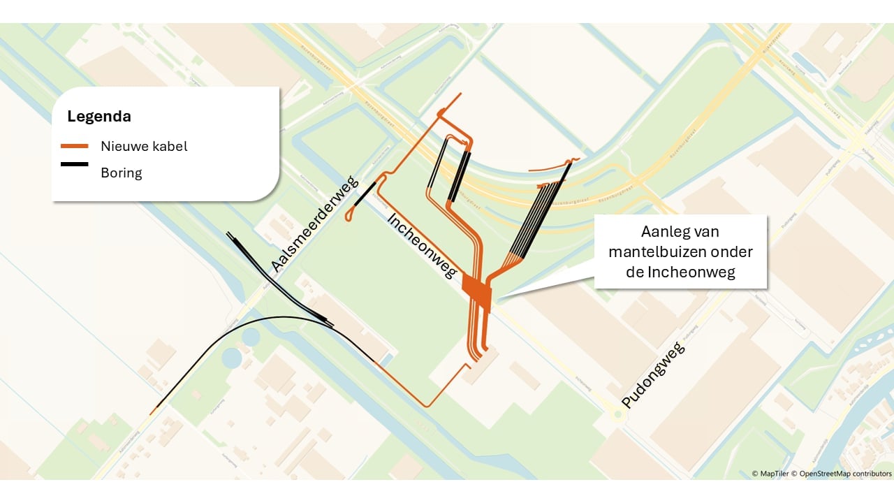 Vanaf half april 2026 starten de eerste werkzaamheden in de omgeving van de Incheonweg (bij onderstation Rozenburg Zuid). Rond de zomer volgen ook werkzaamheden langs een deel van de Aalsmeerderweg.