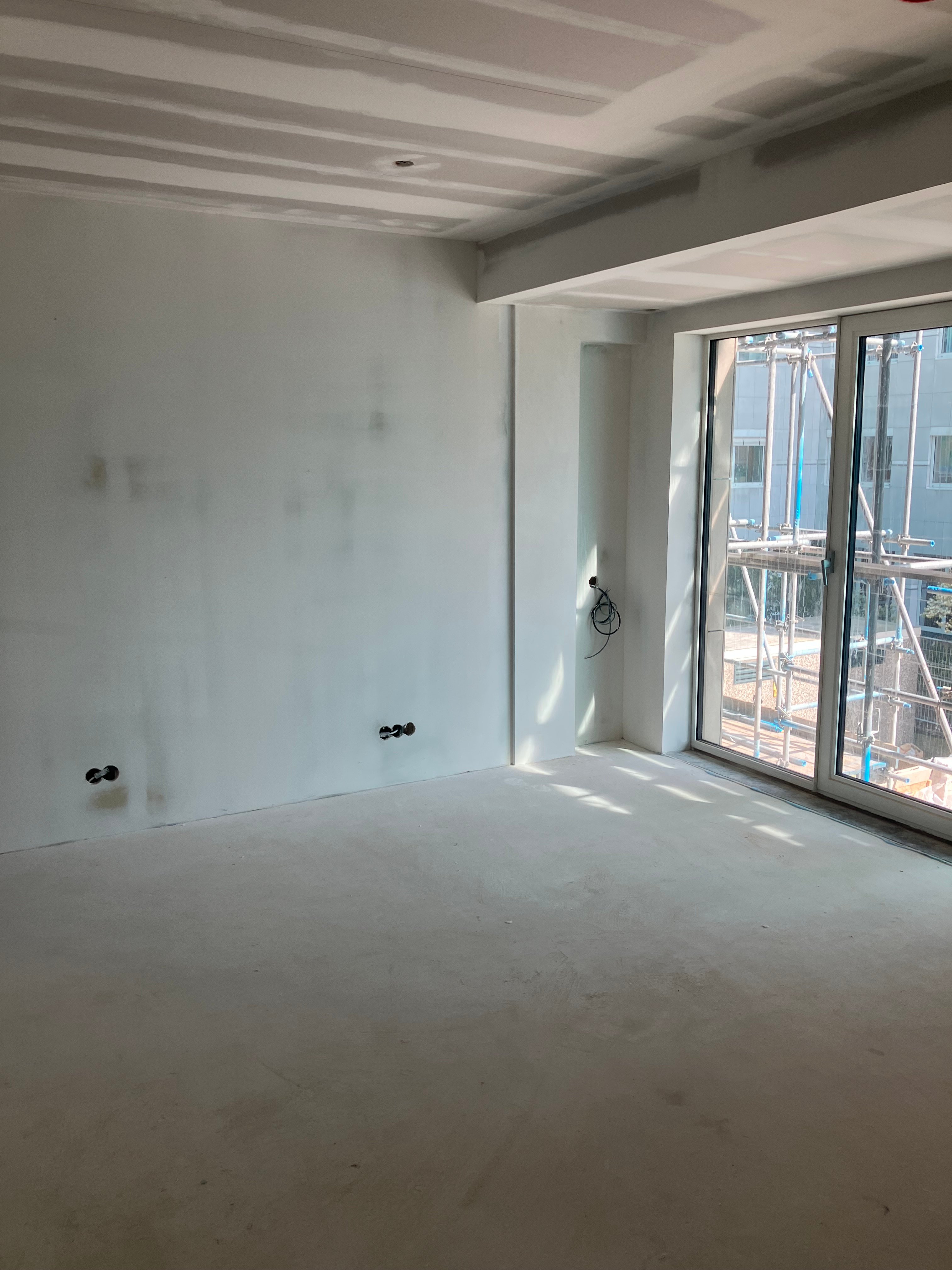 Wanden in een vrije sector huurwoning.
