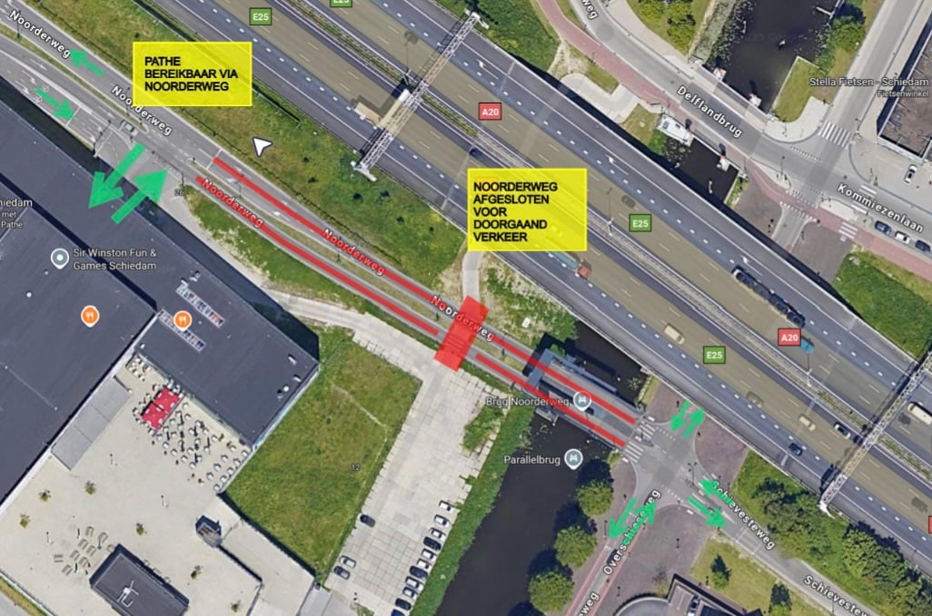 Deels afsluiting Noorderweg op zaterdag 18 en zondag 19 april 2026.