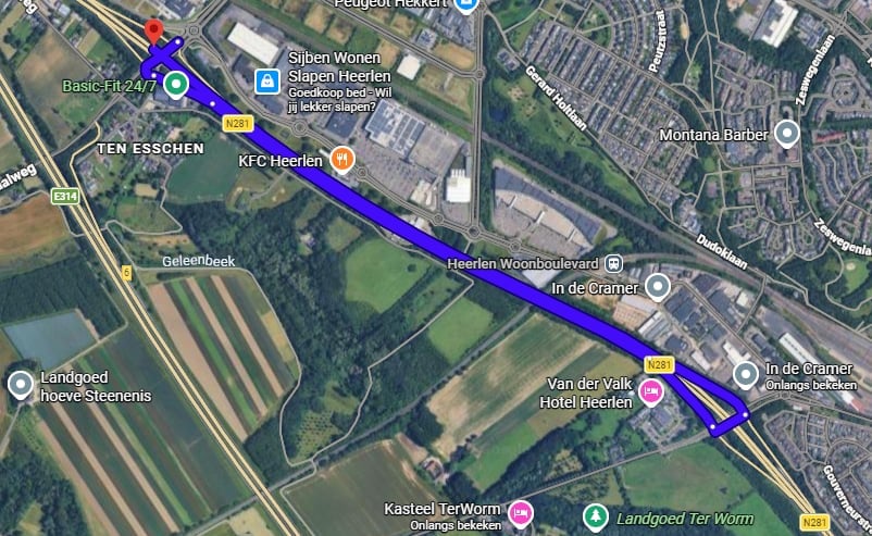 Beersdalweg naar de N281