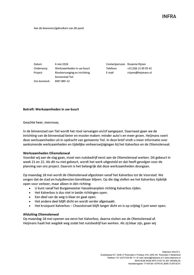 Dit is de brief zoals verstuurd naar de omgeving.