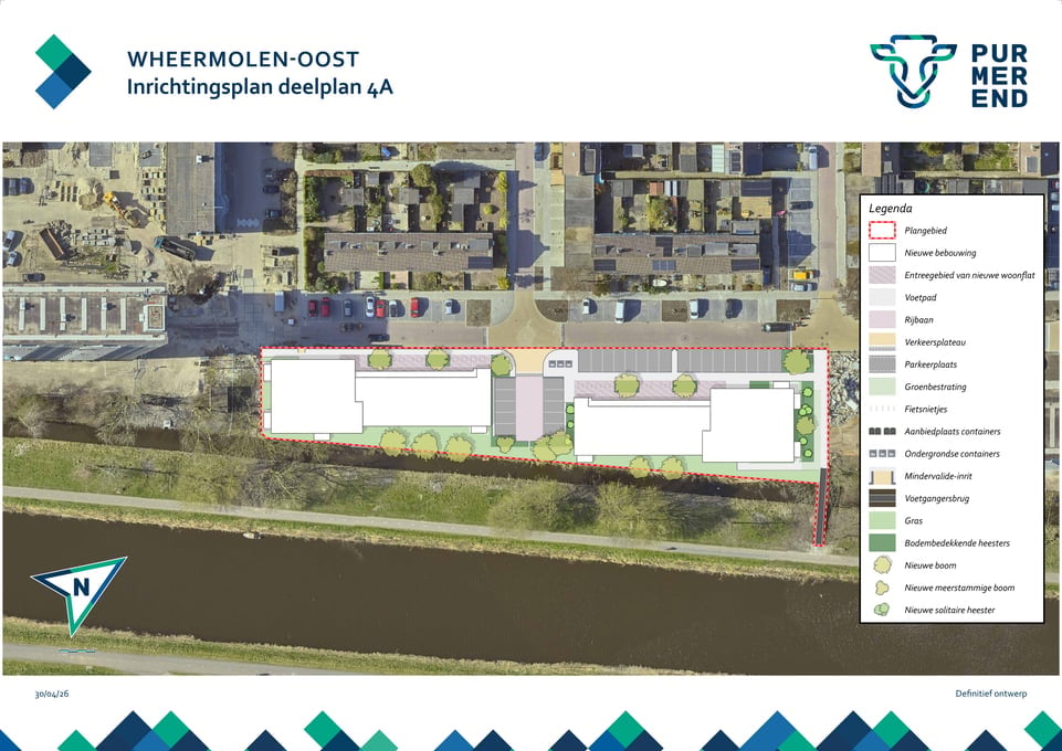 Tekening openbare ruimte rondom nieuwbouw Gouwzeestraat