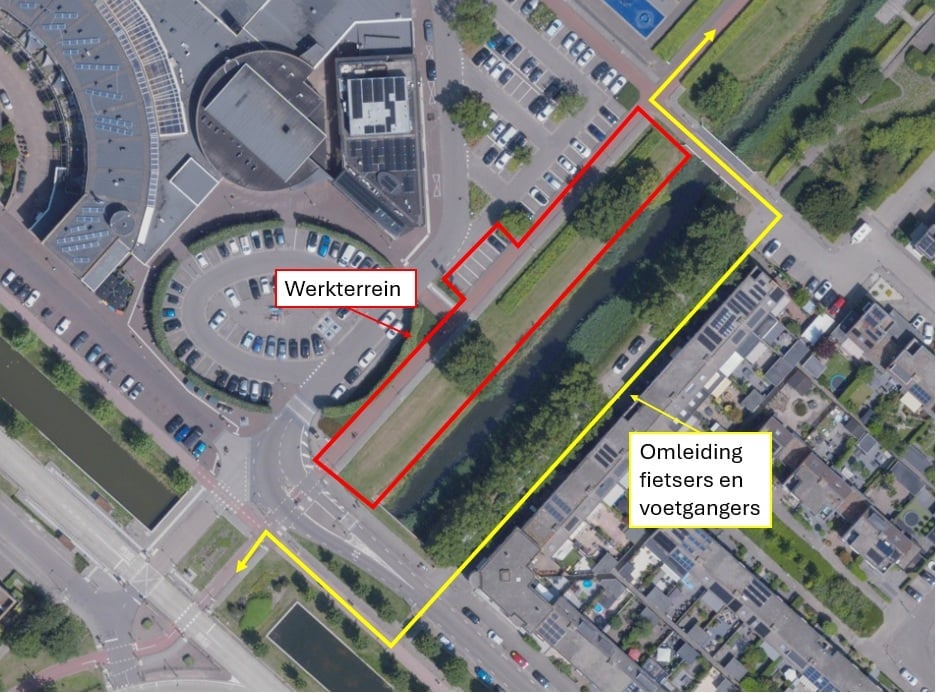 omleidingsroute Toolenburg voor fietsers en voetgangers