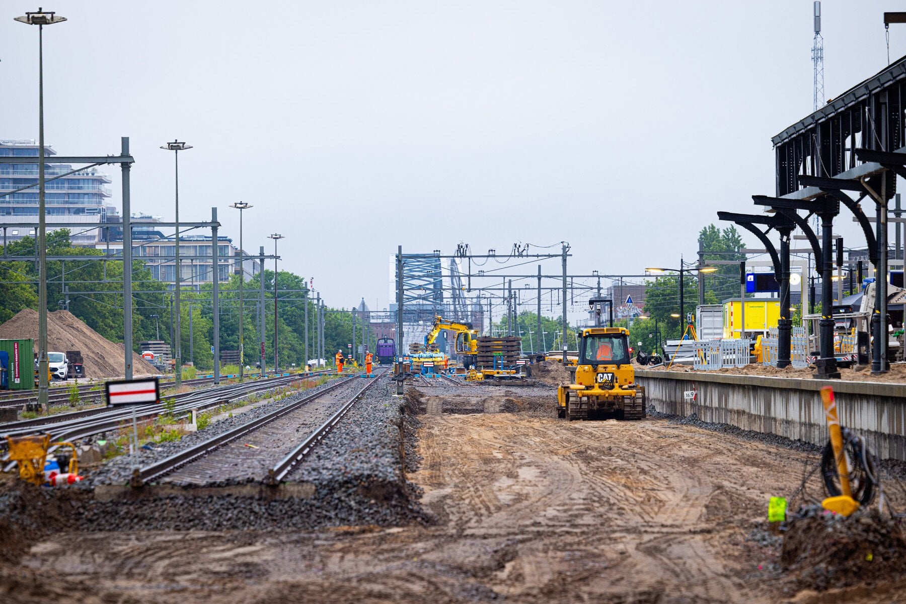 Spoorse werkzaamheden aan de noordkant van perron 3-4