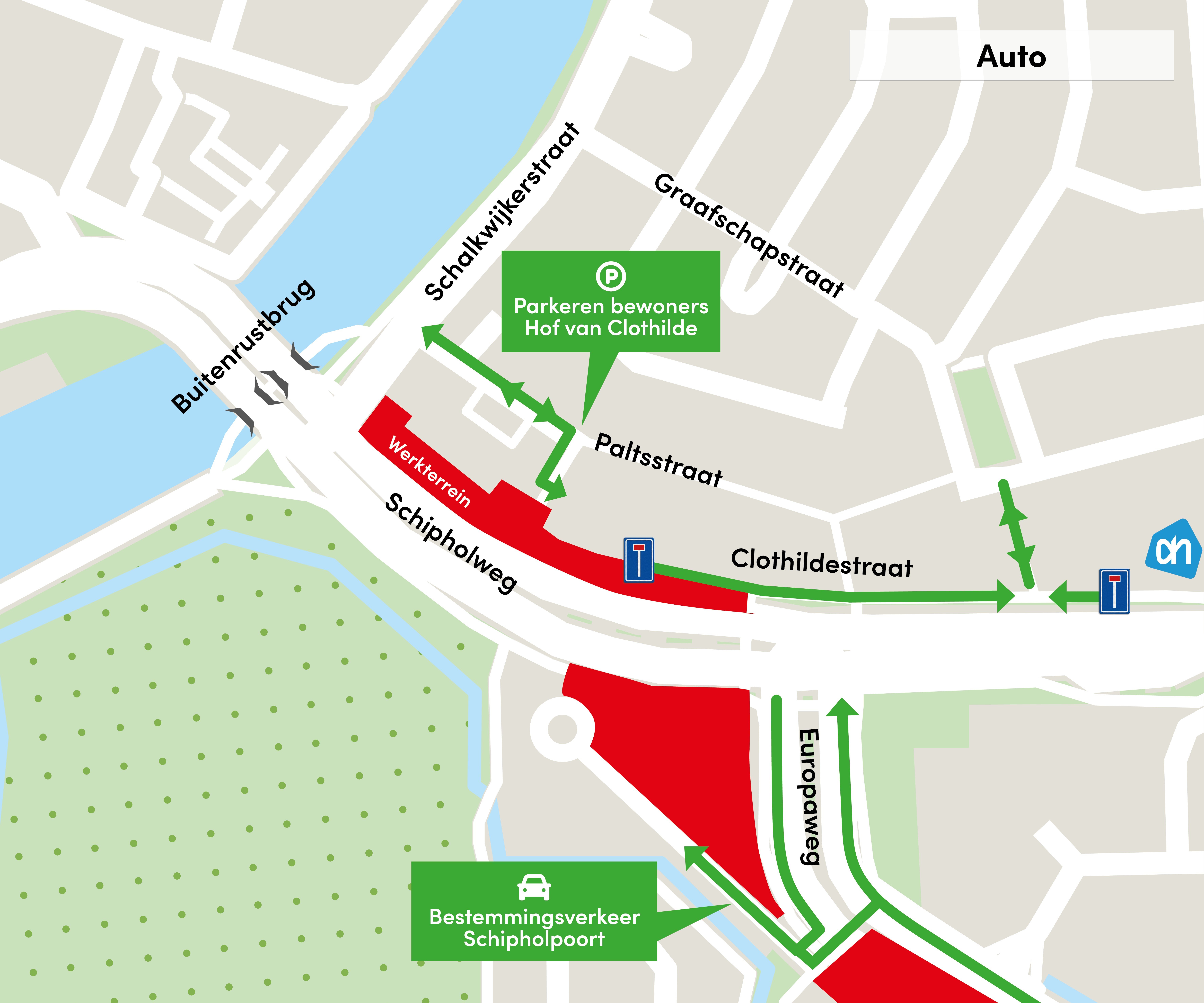Routes voor autoverkeer vanaf 26 mei.