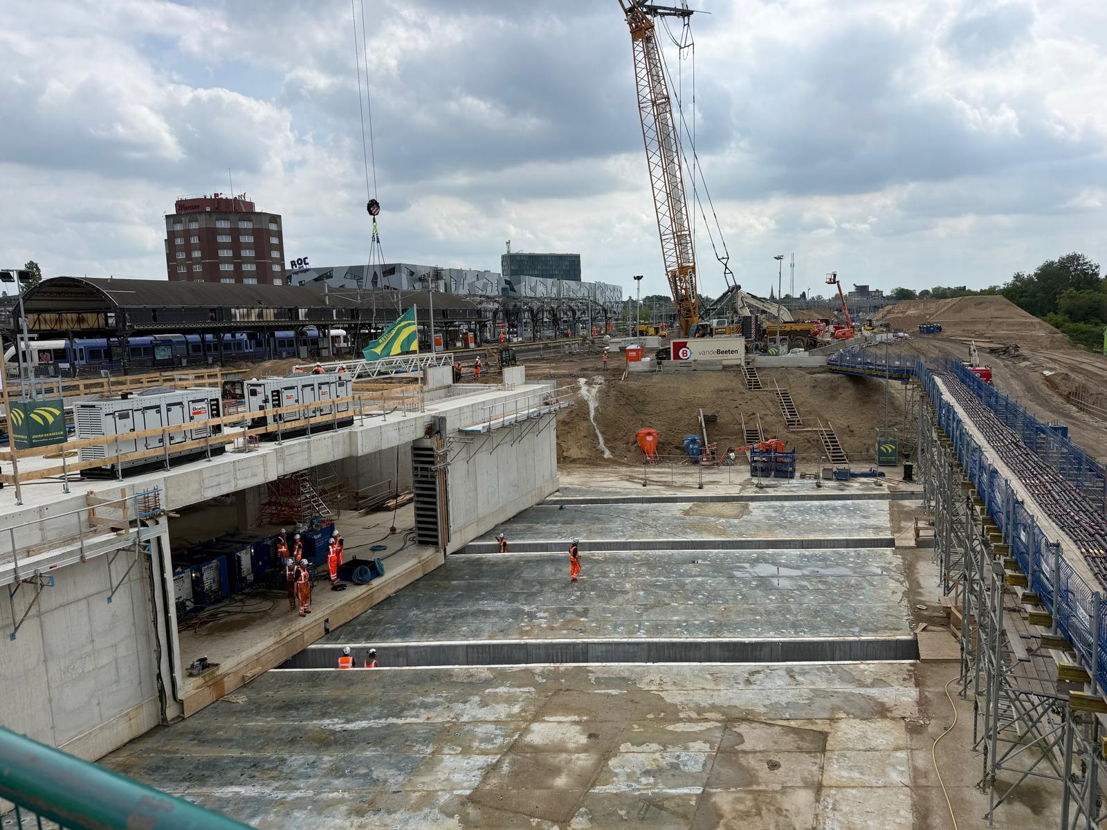 Het deel wat de tunnel al heeft afgelegd. Om half 3 vanmiddag zaten we op de helft.