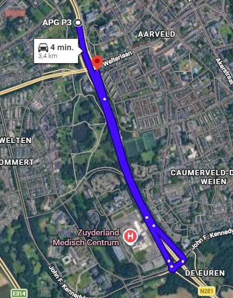 Afrit Welterlaan omleiden via John. F. Kennedylaan