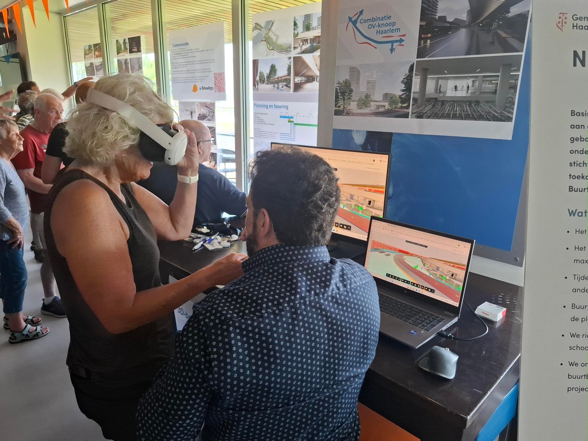 Met VR-brillen werd het 3D model getoond.
Een spectaculaire ervaring