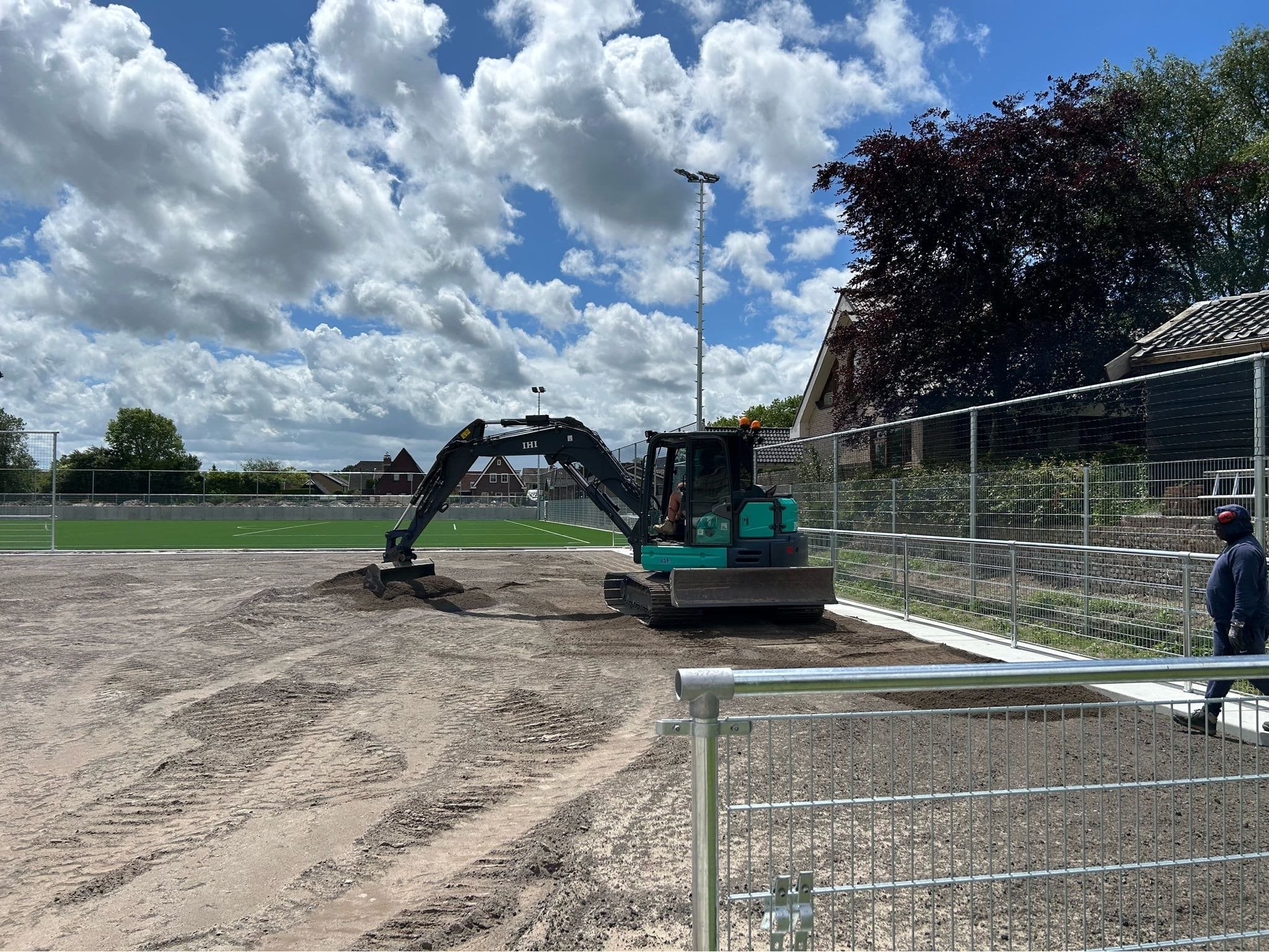 Grondwerk op het miniveldje