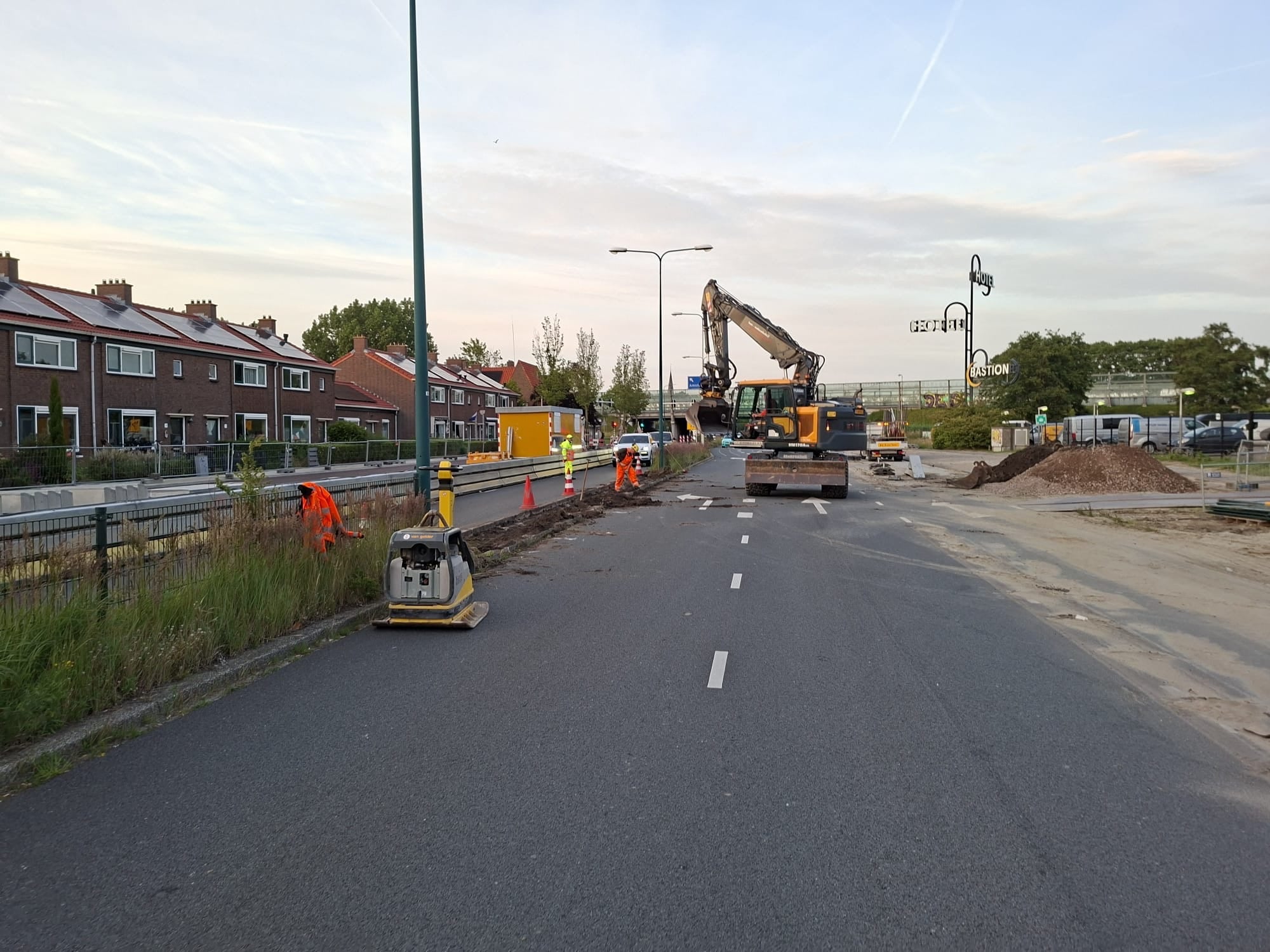 Aanleg van een tijdelijke doorsteek die we later nodig hebben.