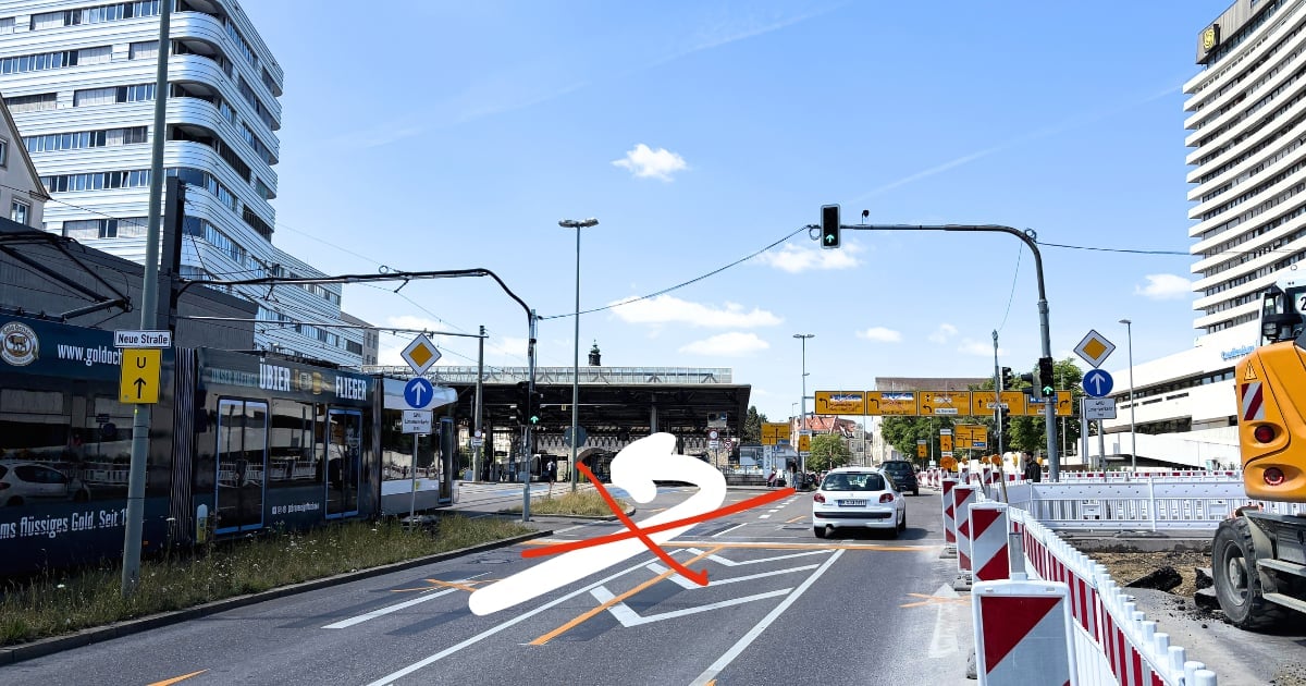 Neue Straße: Linksabbieger Richtung Schillerstraße gesperrt