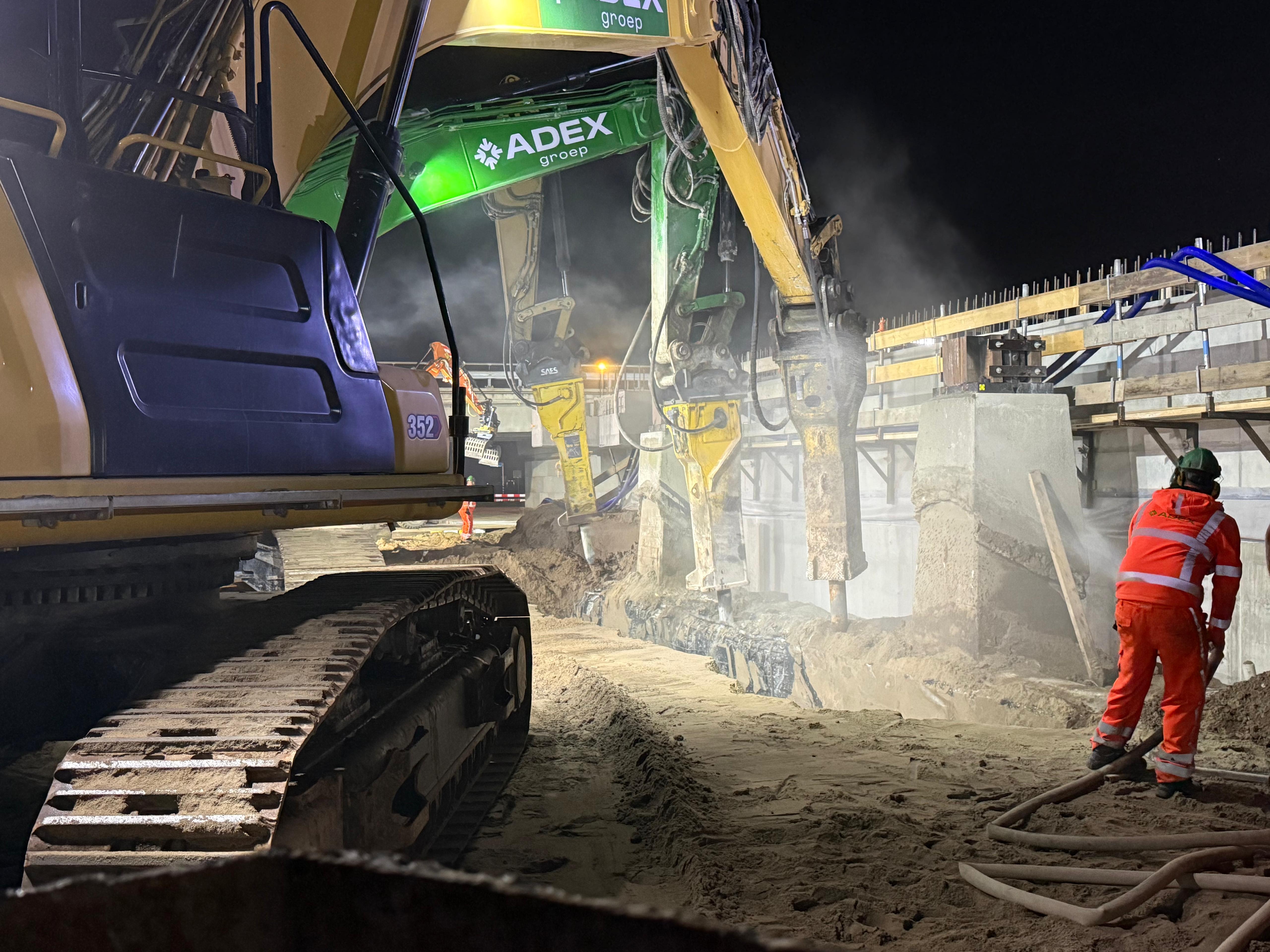 Het sloop is direct na uitrijden viaduct begonnen
