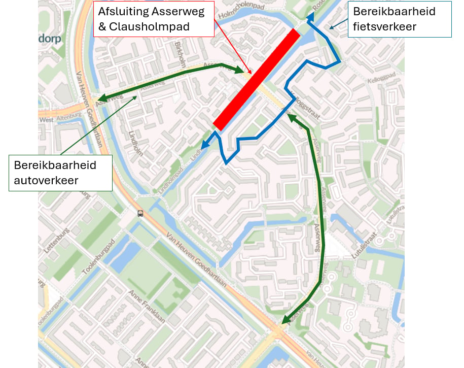 Afsluitingen & omleidingen Clausholmpad/Asserweg