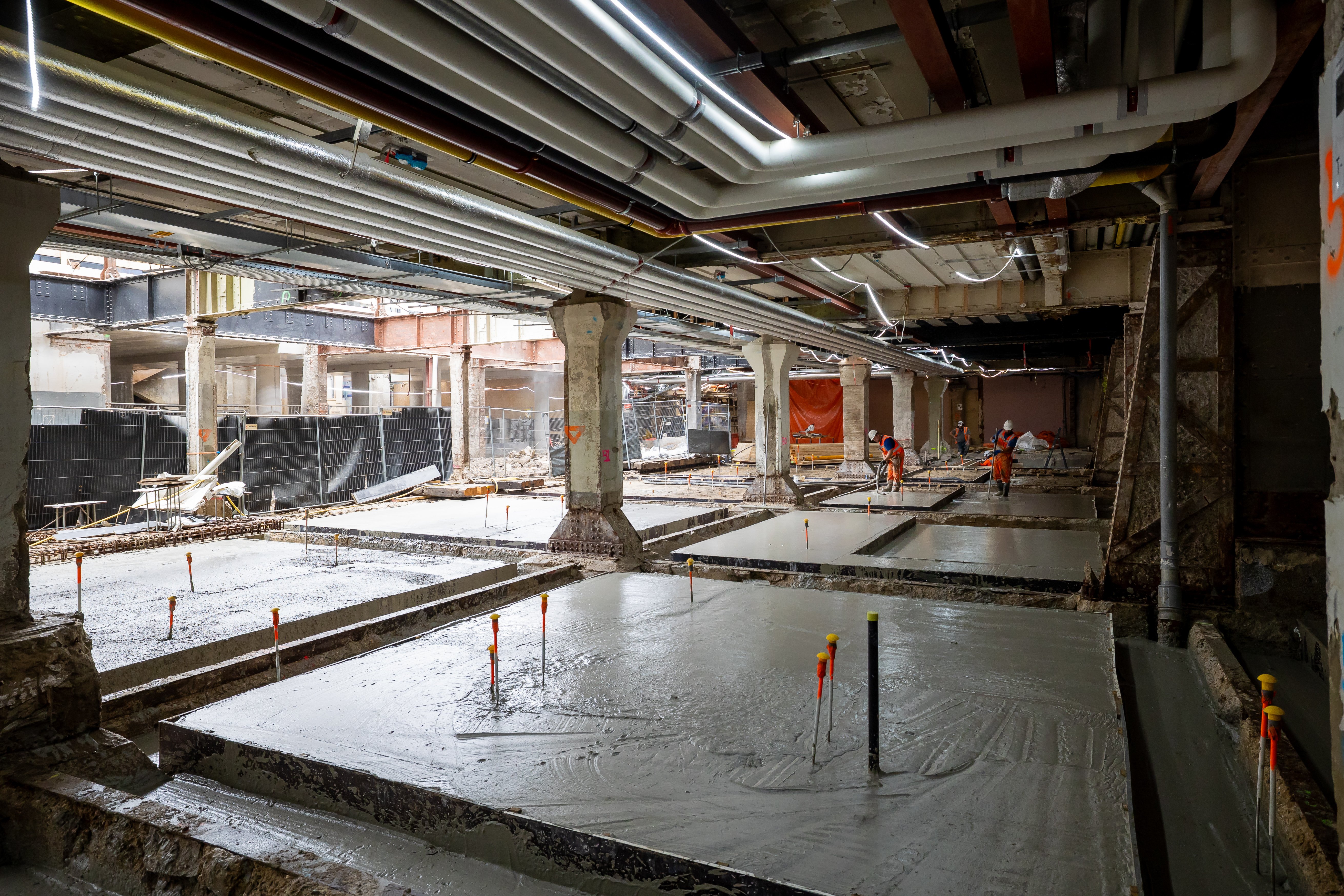 Storten van de werkvloer onder het IJ-viaduct: overzichtsplaatje.