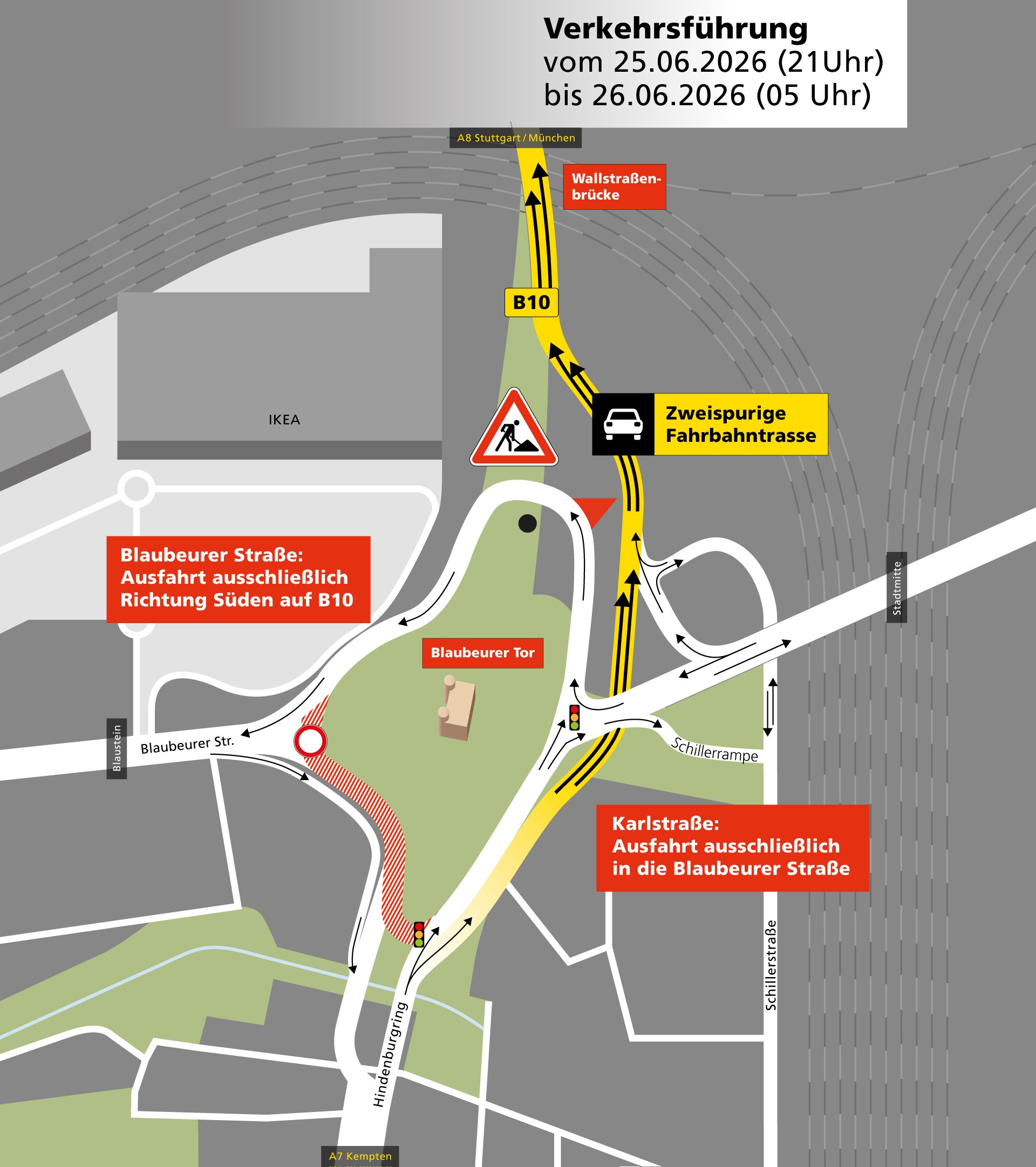 Nächtliche Teilsperrung 'Spatz' am 25./26.06.2026