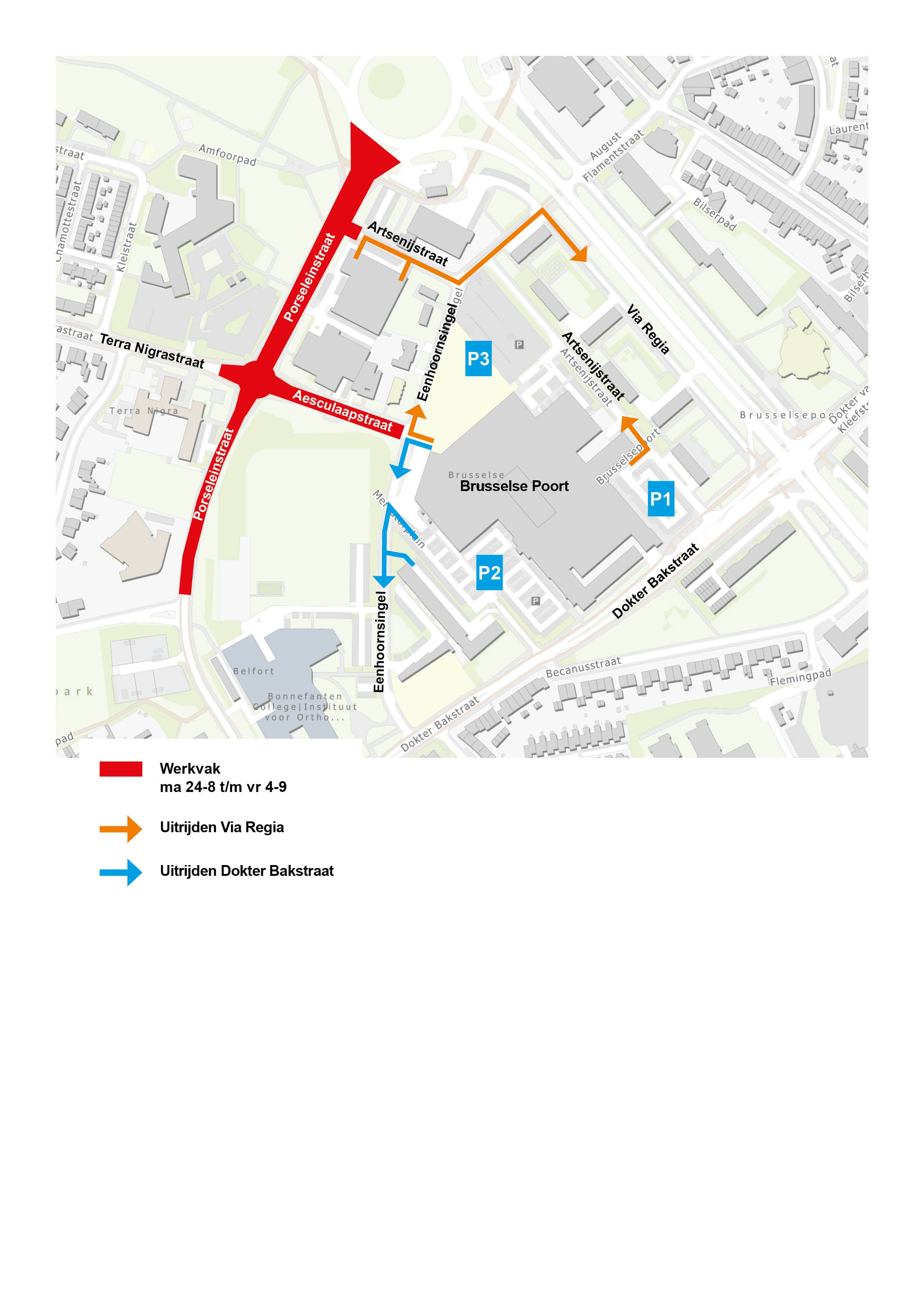 Afb 3. Uitrijden winkelcentrum Brusselse Poort