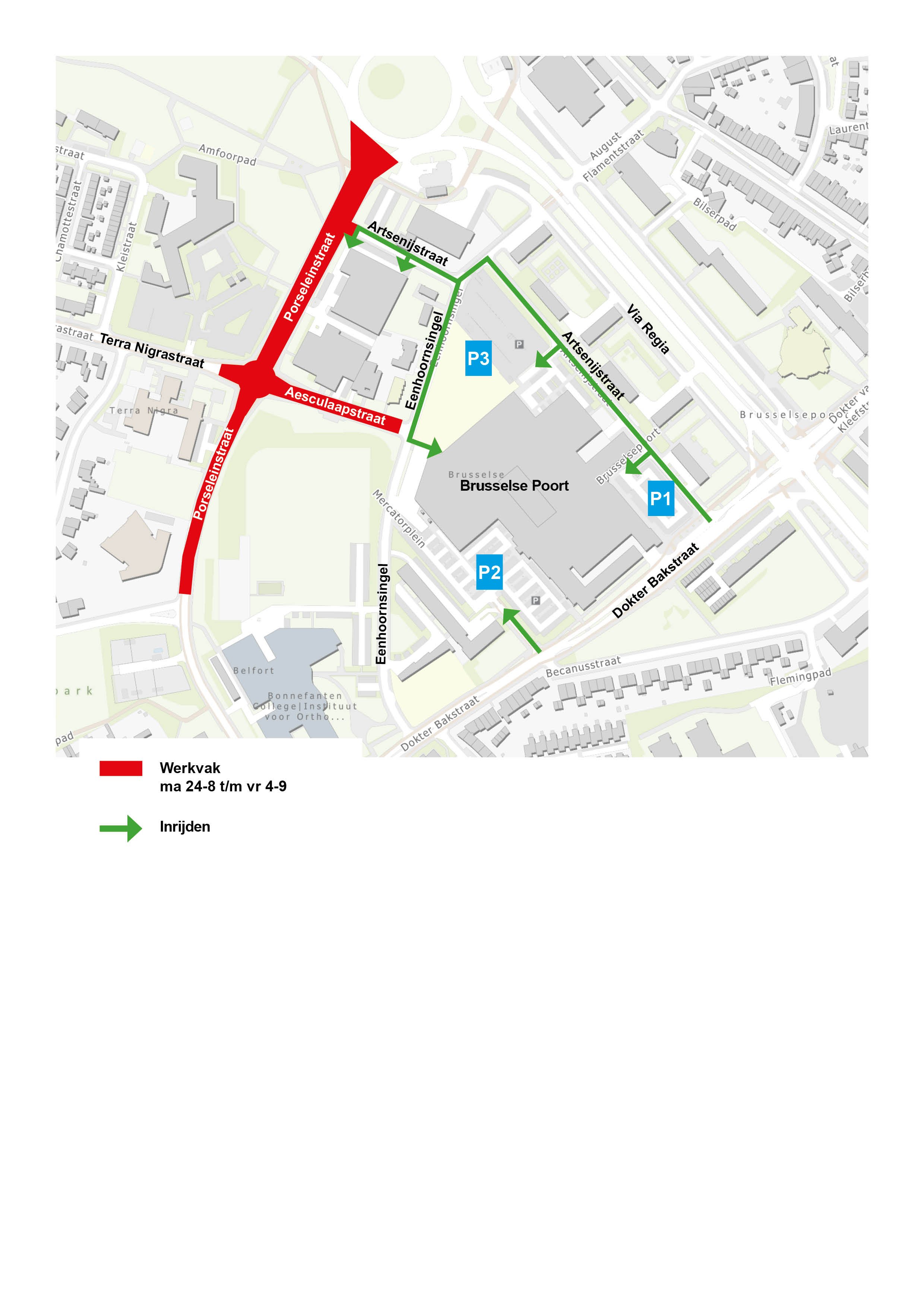 Afb 2. Inrijden winkelcentrum Brusselse Poort