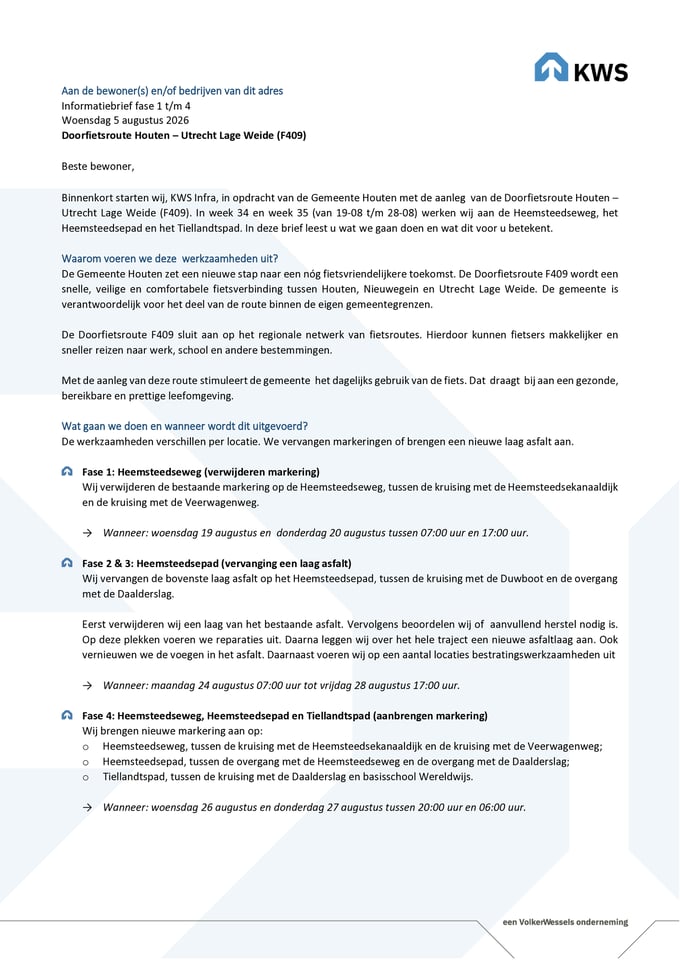 Fase 1 - 4: informatiebrief