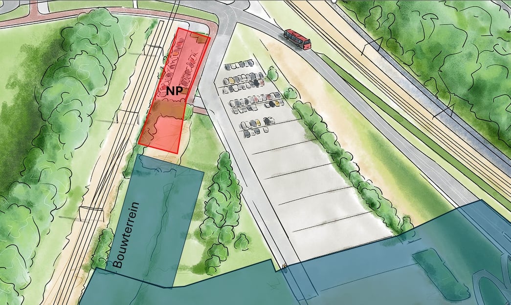 Parkeerplaats langs Tata spoor afgezet 1 september