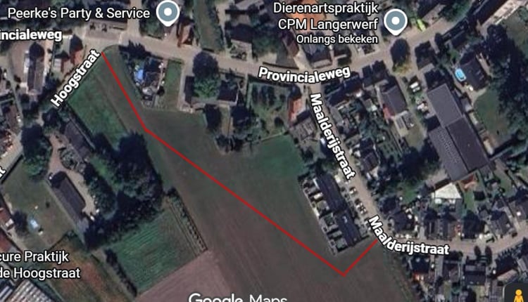 Schets van de tijdelijke fietsroute