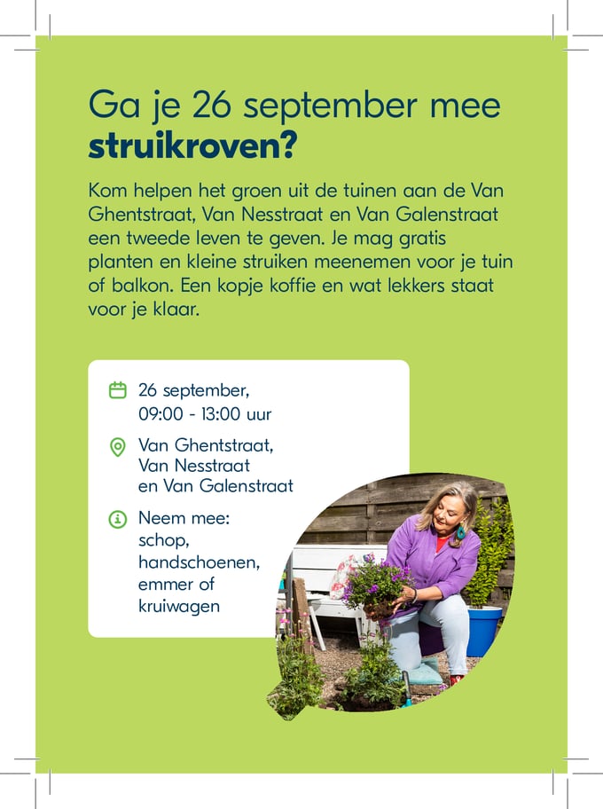 Struikroofdag zaterdag 26 september van 09:00-13:00 uur. Kom je ook?