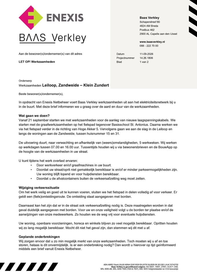 Bewonersbrief - week 39