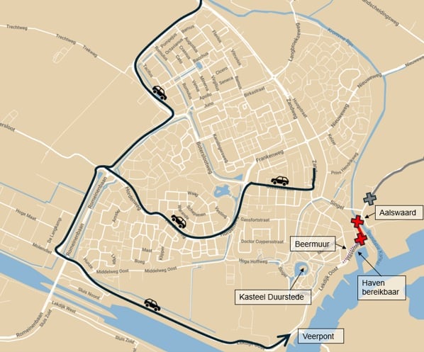 Omleidingsroute voor gemotoriseerd verkeer via de Geerweg