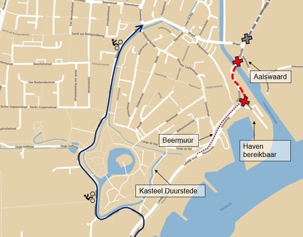 Omleidingsroutes voor fietsers via de Singel