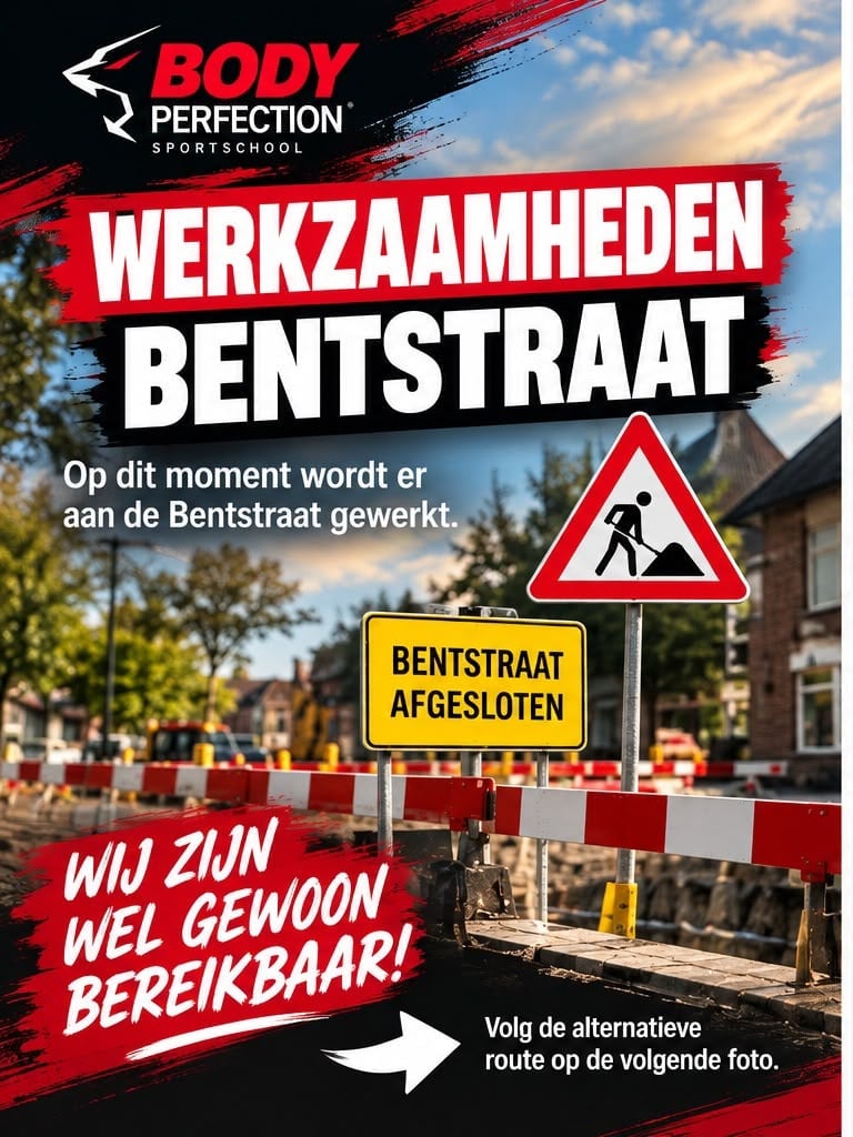 Werkzaamheden Bentstraat. Bron: sportschool Body Perfection.