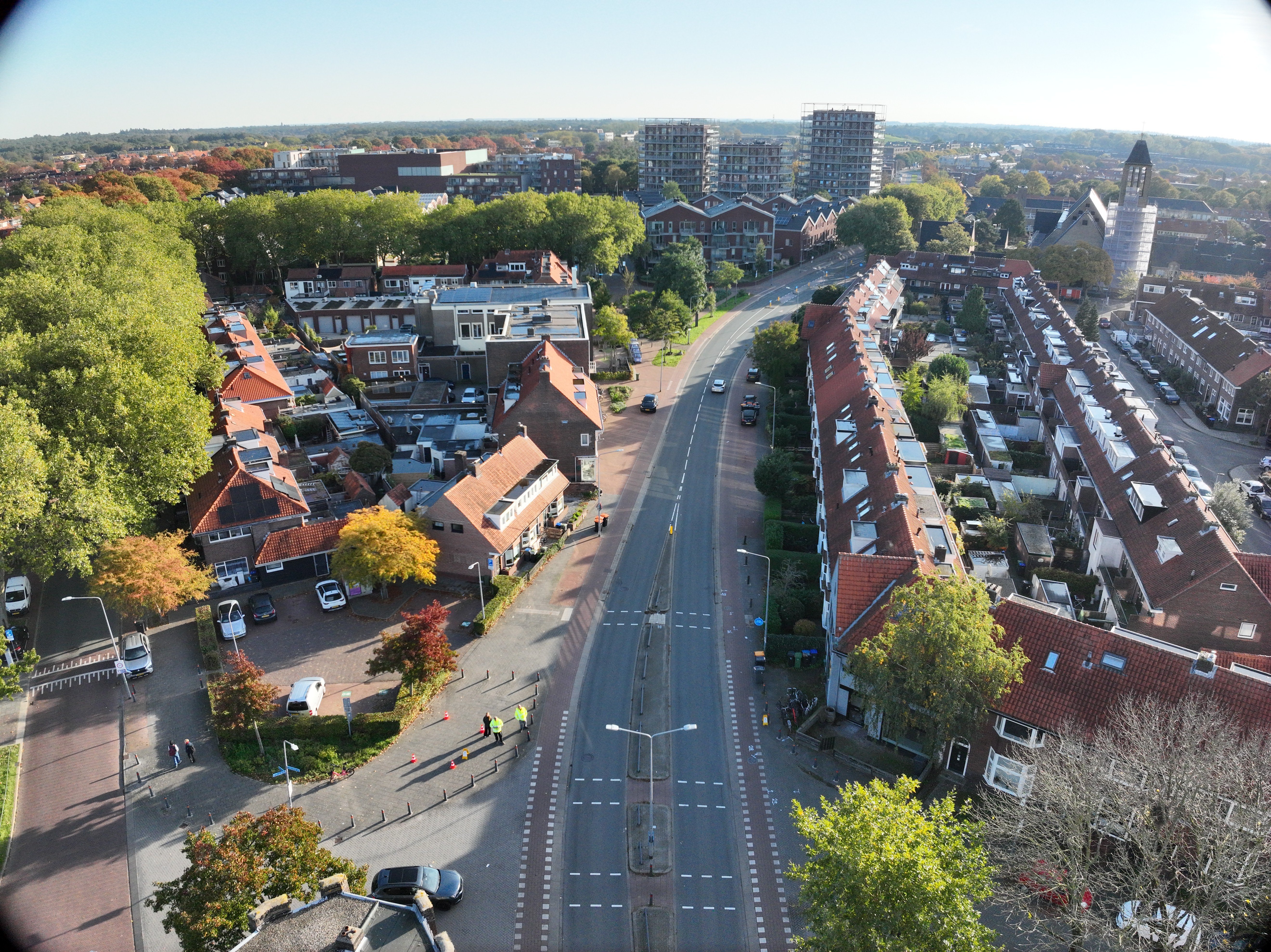 Luchtfoto van de Minckelersstraat/Kleine Drift
